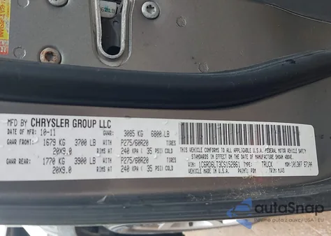 2012 Ram 1500 Slt from USA, damaged, VIN 1C6RD6LT3CS152861